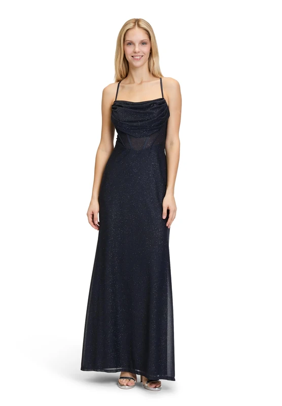 Vera Mont Women's Evening Dress, Dark Blue/Dark Blue, 8