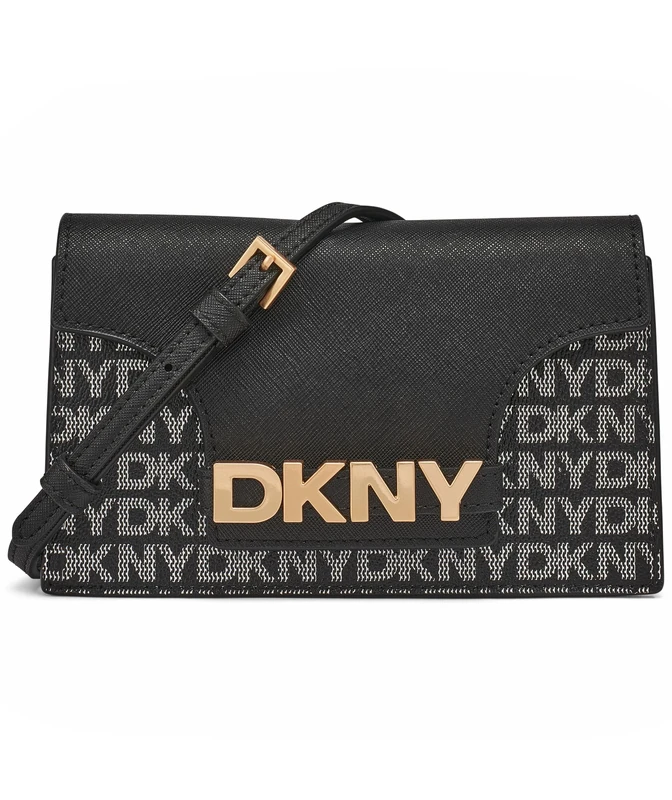 DKNY Women Avril Wallet On A String Clutch, Black Logo/Black, One Size, Clutch