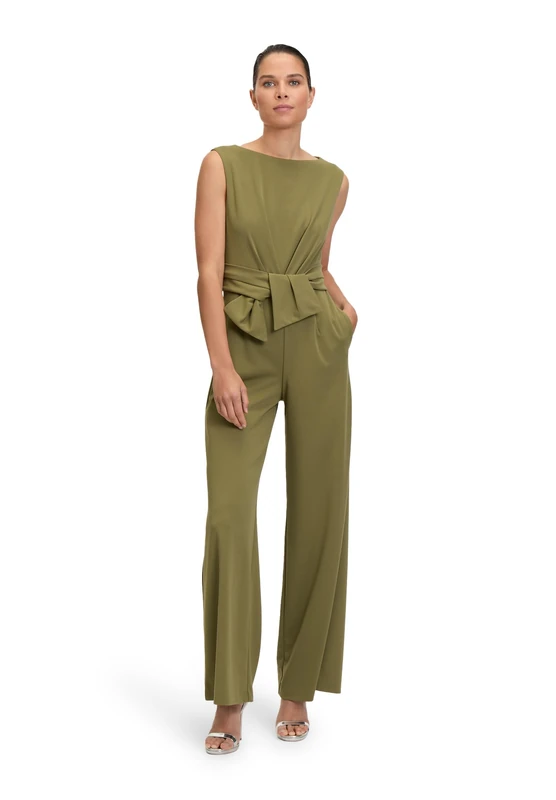 Vera Mont Women's Wide Leg Jumpsuit, Deep Avocado, 18