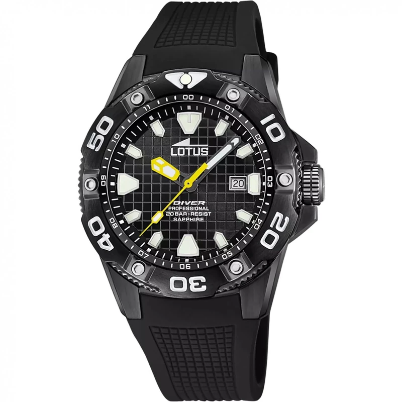 Lotus Mens Divers Watch - WR 200M - with Rubber Strap 18928/B