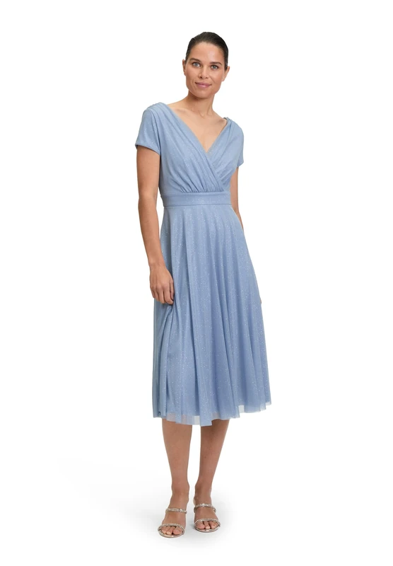 Vera Mont Women's Cocktail Dress, Blue/Silver, 16