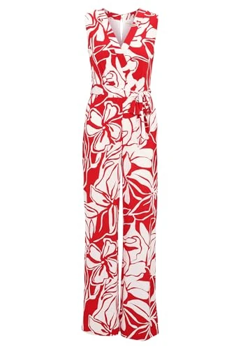 Vera Mont Women's Jumpsuit, Red/Cream, 14