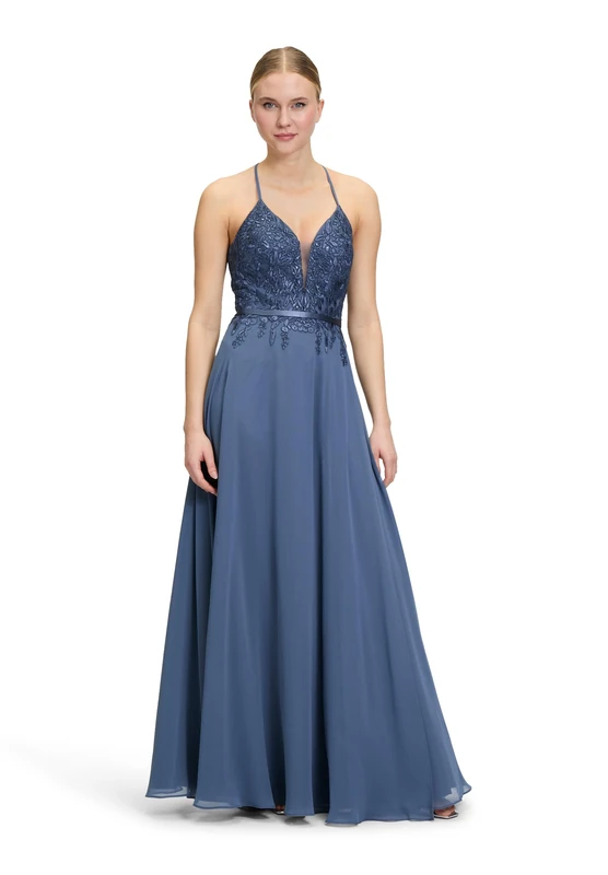 Vera Mont Women's Dress, Stone Blue, 12