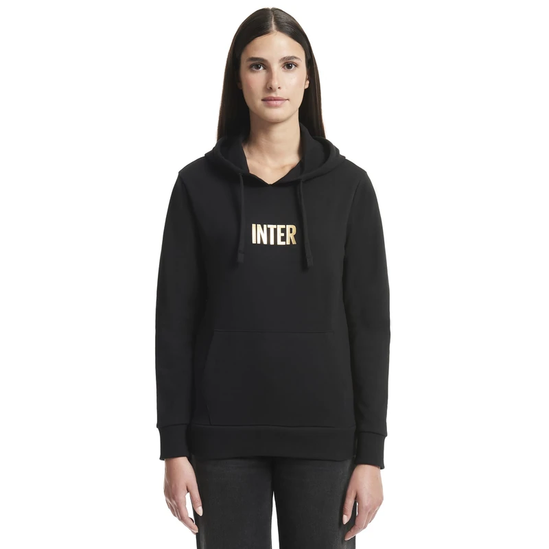 Inter Women's Back to Stadium 22:43 Hooded Sweatshirt, Black, L