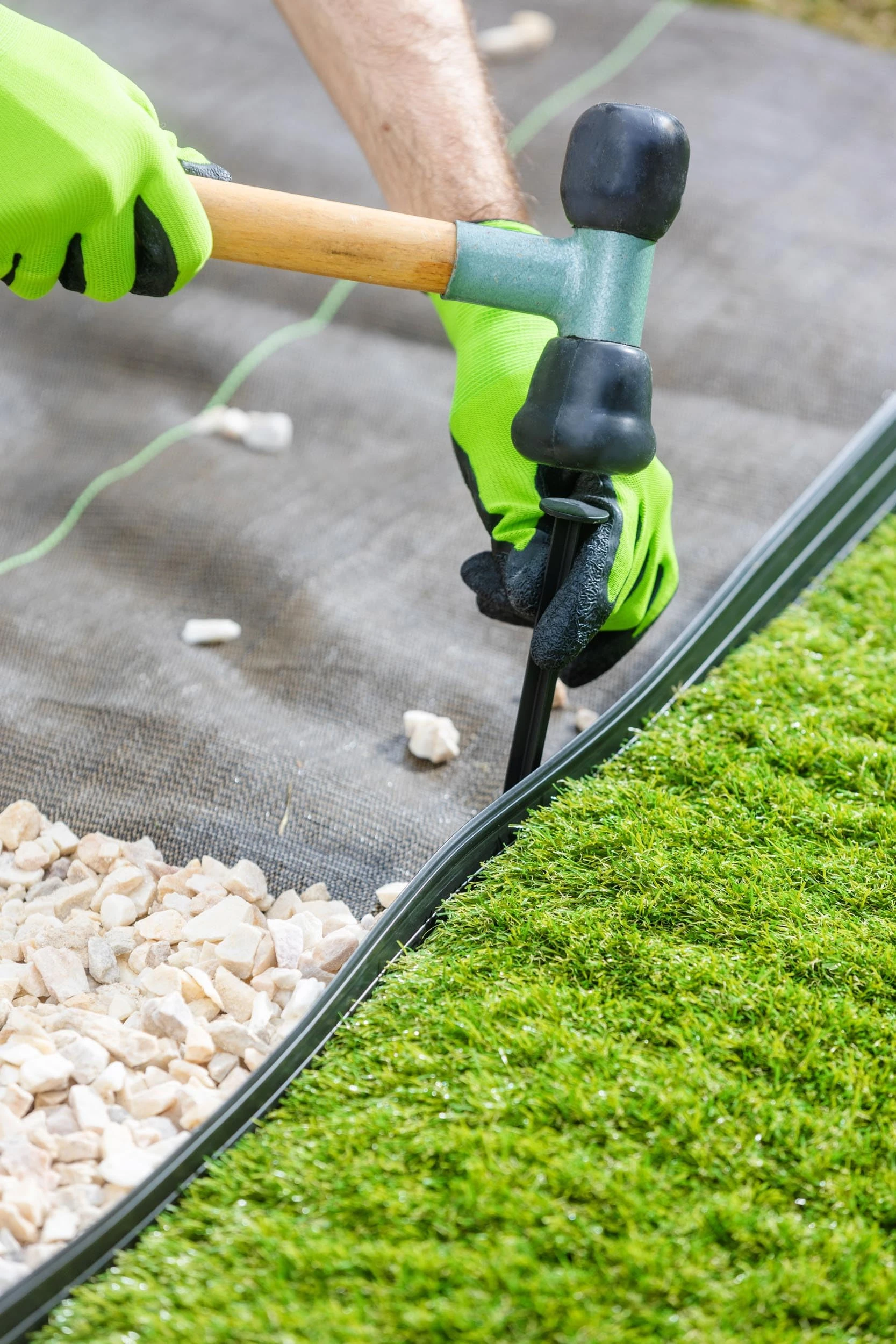 Lawn Garden Edging Border 32ft | 10m with Heavy-Duty Ground Stakes 10CM High Flexible Flower Bed Edge and Reinforced Plastic Pegs, Professional Landscape Dividers, Weather Resistant (Light Brown)