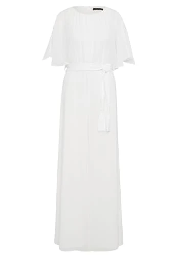 Vera Mont Women's Jumpsuit with Tie Belt, Raw white, 36W