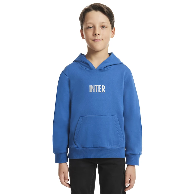 Inter Back To Stadium 22:43 Unisex Hooded Sweatshirt - Children and Boys Blue - Image 1