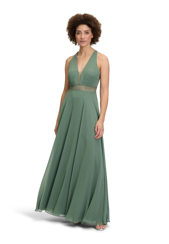 Vera Mont Women's Lace Evening Dress, Light Aventurine, 16