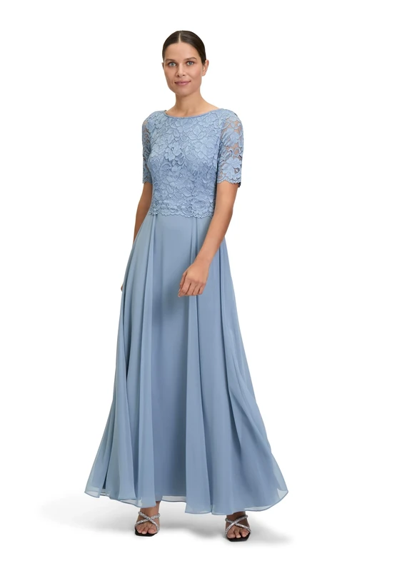 Vera Mont Women's Lace Evening Dress, Light Steel Blue, 12