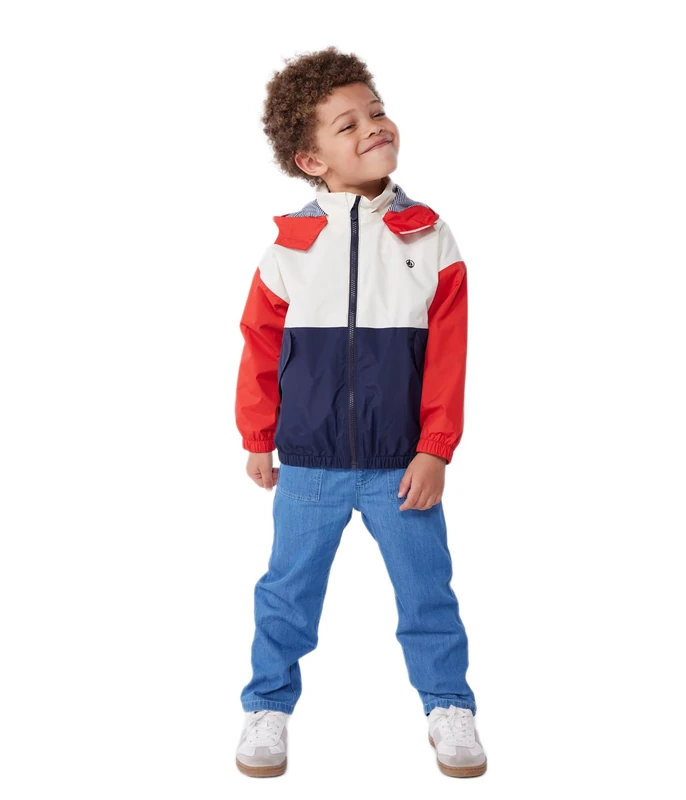 Petit Bateau Boy's A0cj0 Windbreaker, Ecru/Multicolor, 5 years