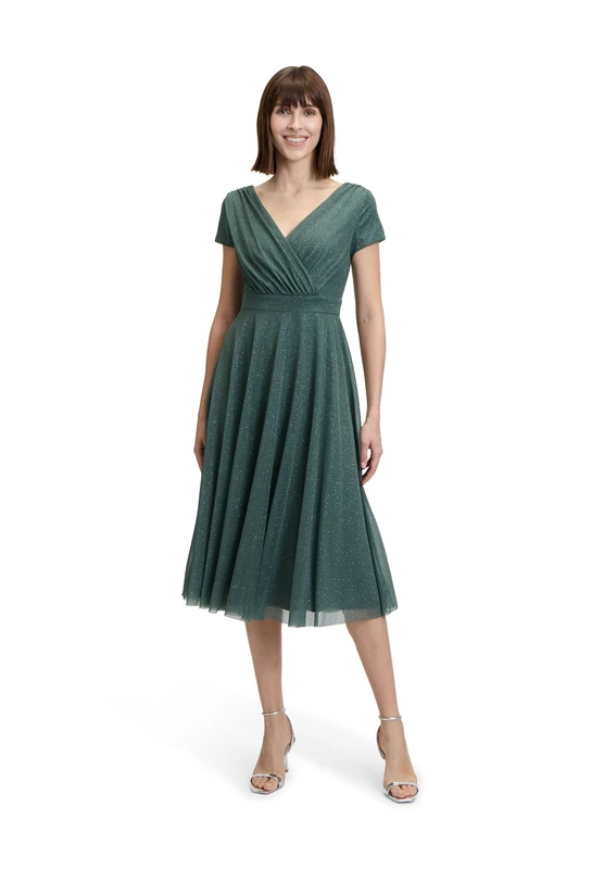 Vera Mont Women's Dress, Dark Green/Grey, 16
