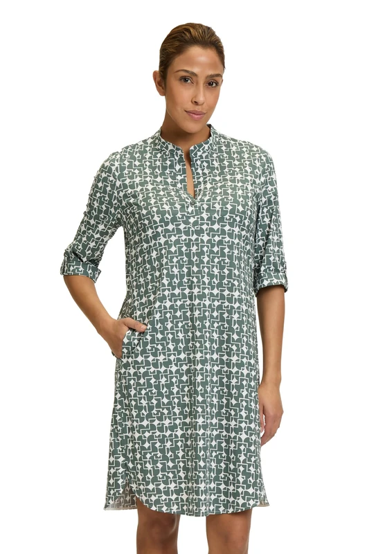 Vera Mont Women's Dress, White/Dark Green, 16