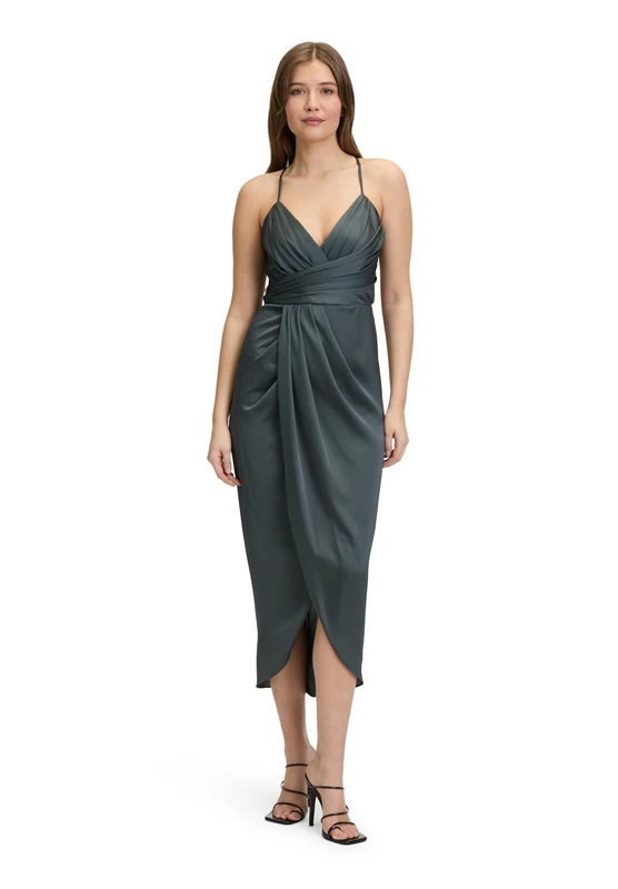Vera Mont Women's 0343/4149 Dress, Grey Olive, 16