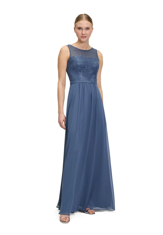 Vera Mont Women's Evening Dress, Stone Blue, 8