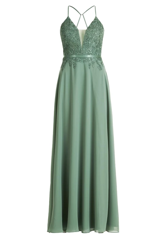 Vera Mont Women's Evening Dress with Embroidery, Light Aventurine, 18