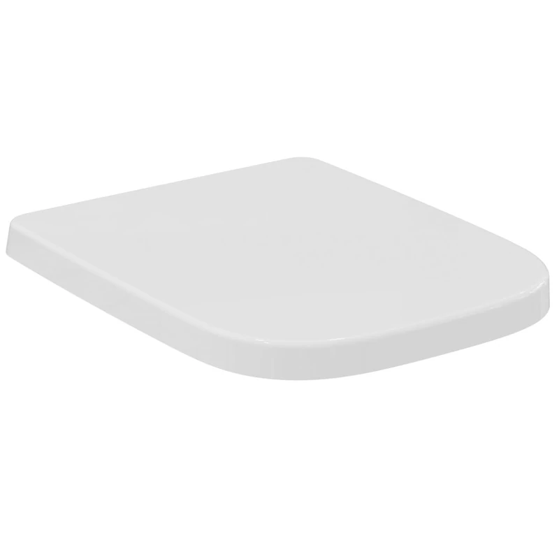 Ideal Standard i.life B Toilet seat and cover, angular shape, with soft-close mechanism and quick-release function for easy cleaning, antibacterial, Scratch-resistant duroplast – White (360x450x45 mm)
