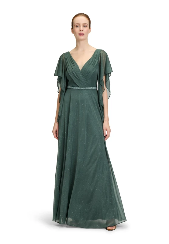 Vera Mont Women's Evening Dress - Dark Green/Grey - Size 14