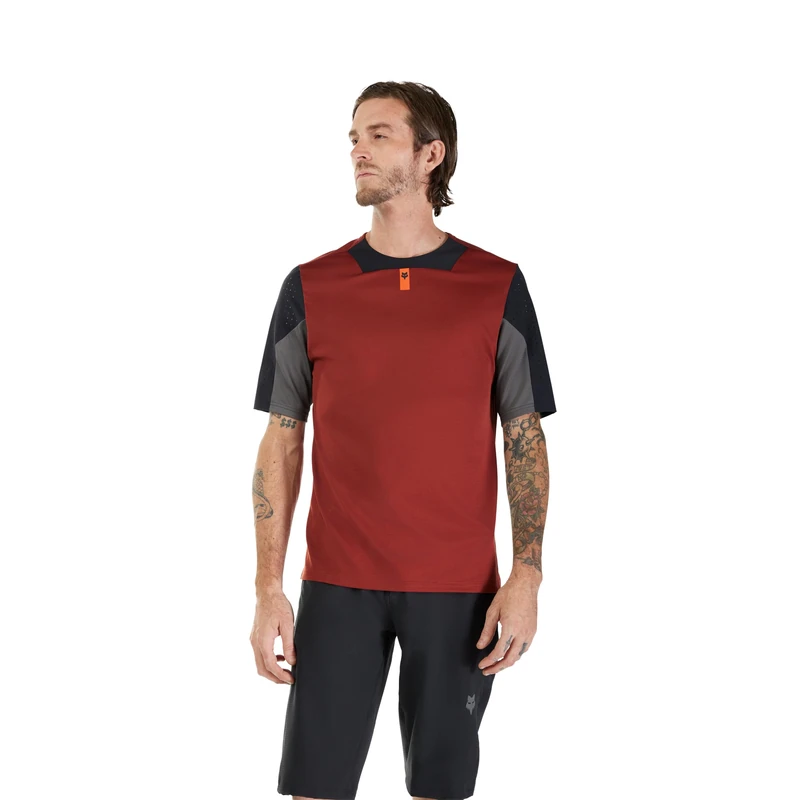 Fox Racing Men's Defend Short Sleeve Moutain Bike Jersey, Rust, Small