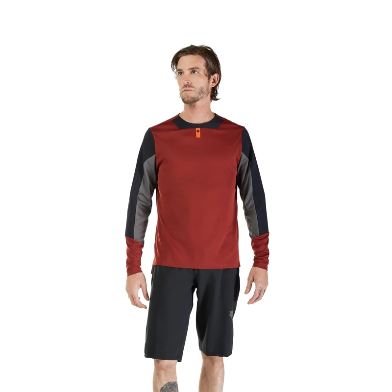 Fox Racing Mens Defend Long Sleeve Mountain Bike Jersey Rust