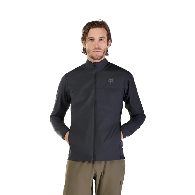 BELL Fox Racing Ranger Wind Jacket - Packable, Windproof, Versatile for Changing Conditions, Elasticized Hem, Zippered Pockets, Trail Ready - Color: Black, Size: XL