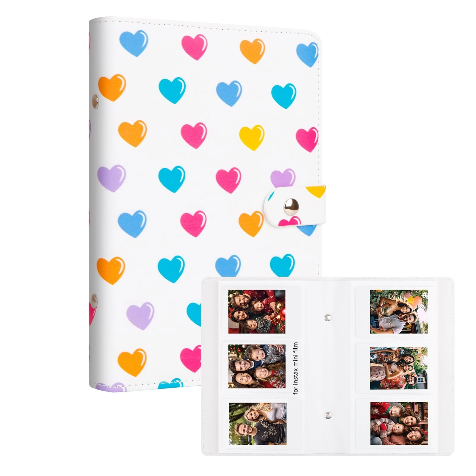 One-Handed Mini Photo Album 2 x 3 Portable Kpop Photocard Holder Compatible with Fujifilm Instax Mini Cameras/Polaroid Snap Touch/SocialMatic Instant Cameras (White, 156 Pockets)