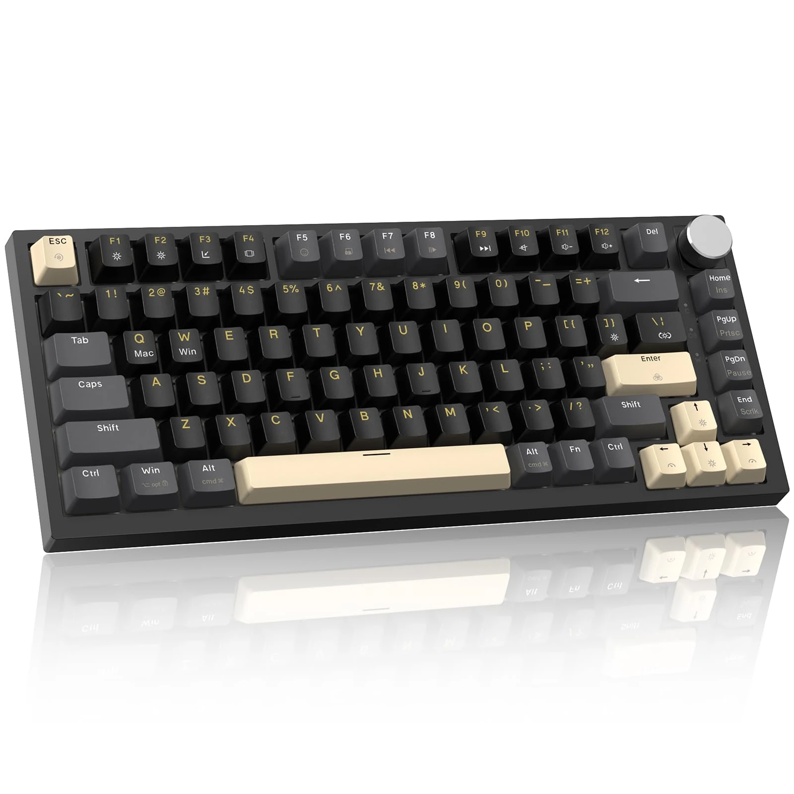 LexonElec x ATTACK SHARK K85 Rapid Trigger Mechanical Keyboard, Magnetic Switch, LIGHTSYNC RGB Backlit, Cloud Driver, Wired Hot-swap TKL Gaming Keyboard with Knob Control for Win/Mac - StarBlack