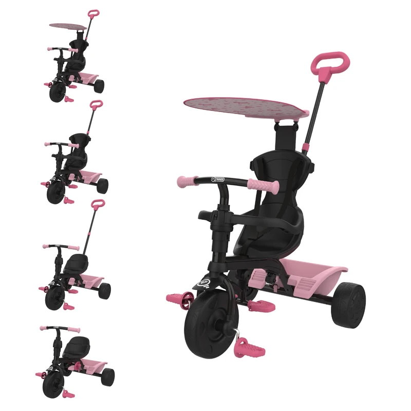 TP Toys 4 in 1 Trike, Unicorn Dream, Adjustable and Evolving Ride for Ages 10-36 Months, Parental Lock, Safety Features, UV Sunshade, Shock-Resistant Wheels, 50kg Max Weight
