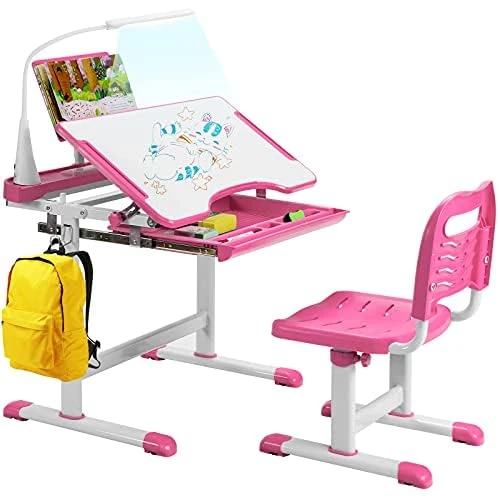 Generisch 67622HW-PI Children's Desk, Pink,