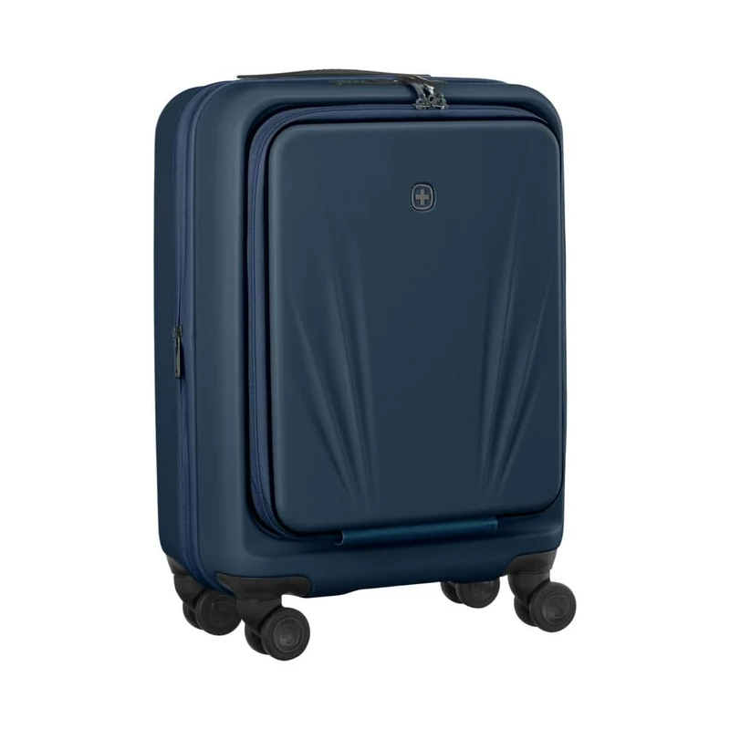WENGER Skyon Carry-On Hard-Shell Suitcase, Carry-On, Trolley, 35 (45) l, Laptop and Tablet Compartment, Security Lock, Travel Holiday, Blue, 653565