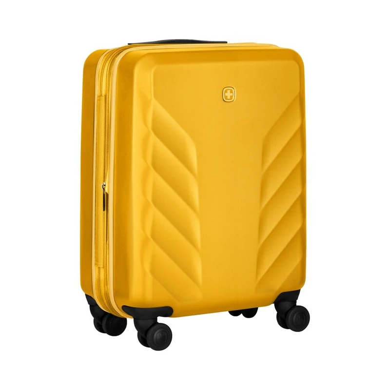 WENGER Motion Carry-On Hard-Shell Suitcase, Hand Luggage, Trolley, 36 (43) l, Security Lock, Women Men, Travel Vacation, Yellow, 653339