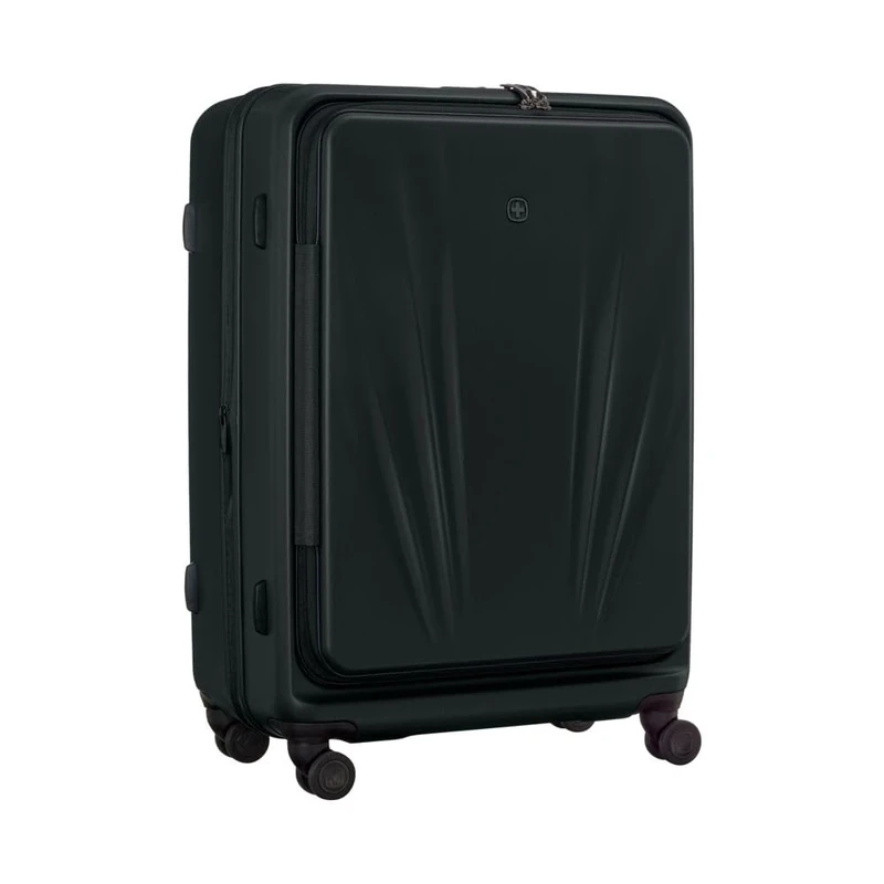 WENGER Skyon Large Hard-Shell Suitcase with 4 Wheels, Trolley, Large, 103 (120) l, Security Lock, Women Men, Travel Vacation, Black, 653566