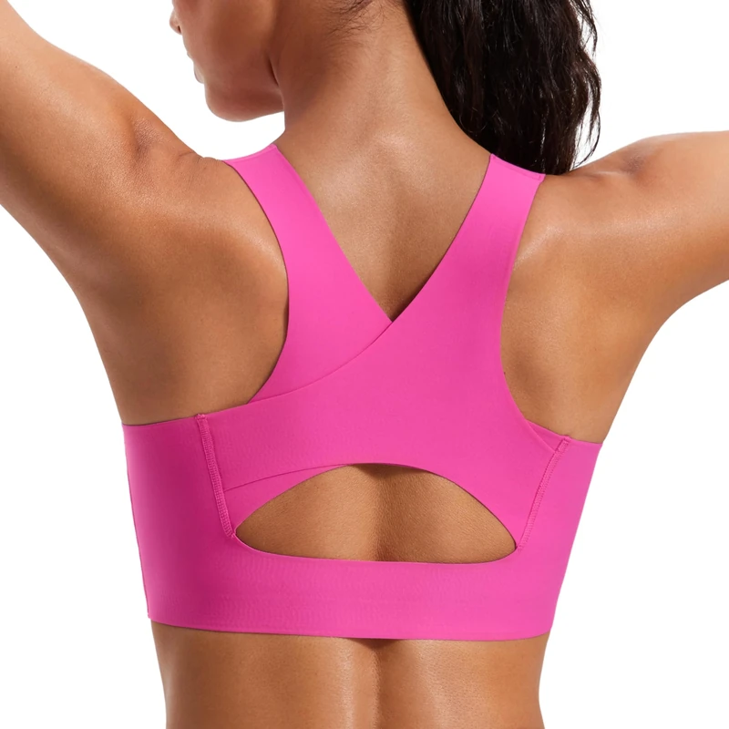 CRZ YOGA Women's Flex Sculpt Sports Bra - Hibiscus Purple, Wireless