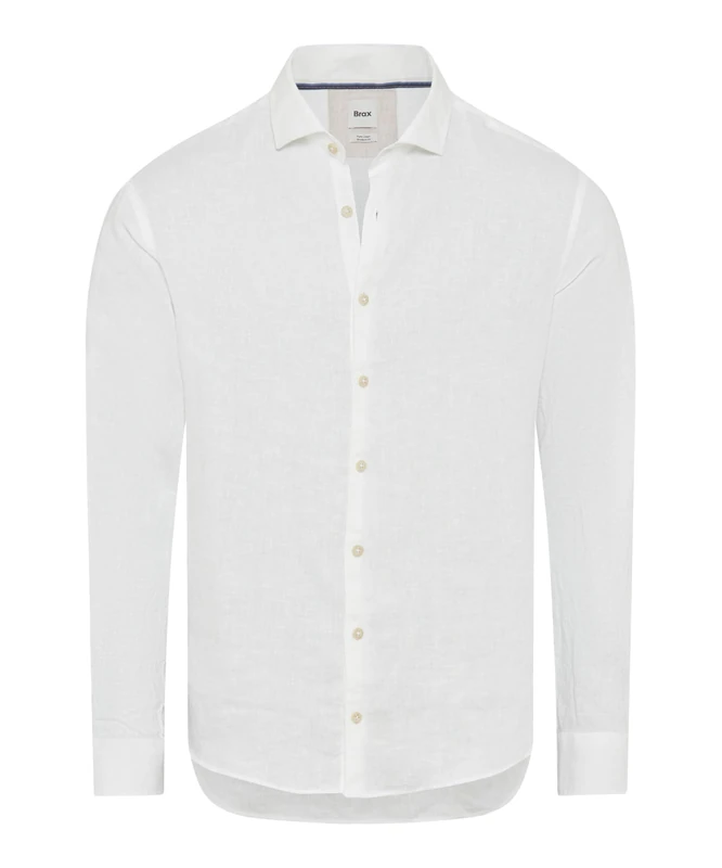 Brax Men's Style Jarold U Pure Linen Quality Shirt, 99 White, 3XL