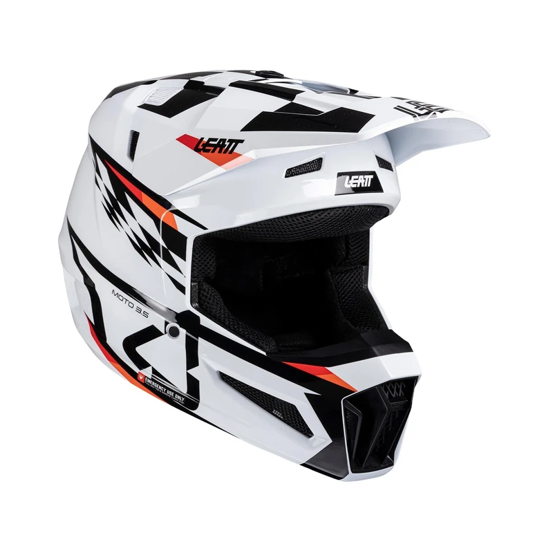 HELMET WITH GOGGLES LEATT KIT MOTO 3.5 JR V25 WHITE (51-52CM) M