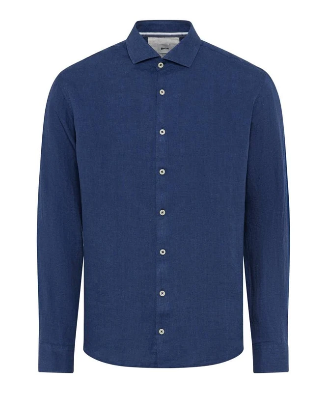 Brax Men's Style Jarold U Pure Linen Quality Shirt, 23 Navy,