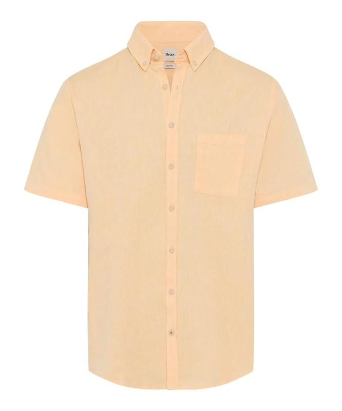 Brax Men's Style Dan U Cotton Linen Mix Shirt, 67 Sunrise, - Image 1