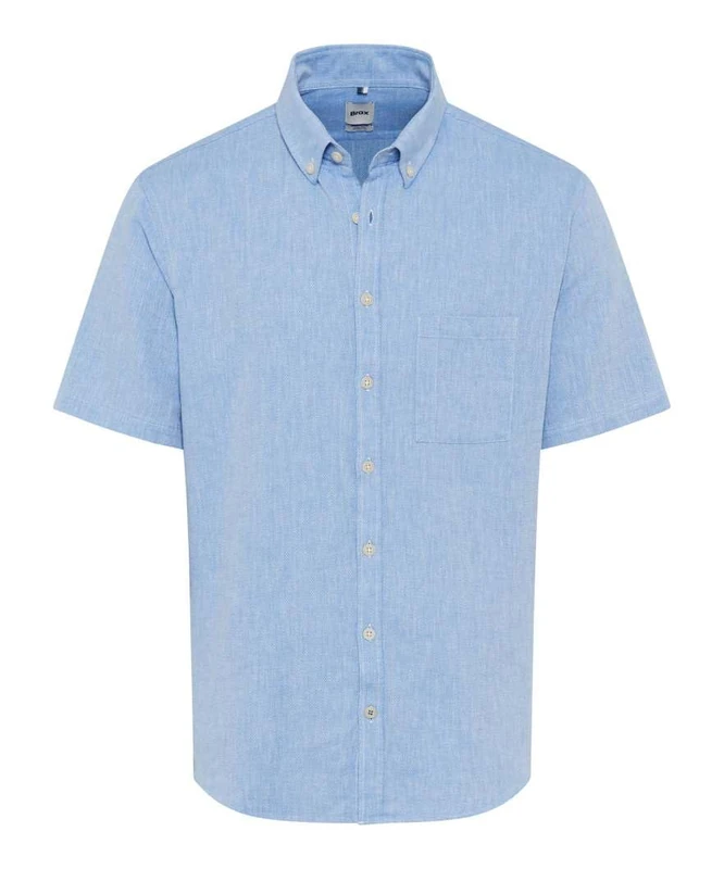 Brax Men's Style Dan U Cotton Linen Mix Shirt, 27 Miami, XXL