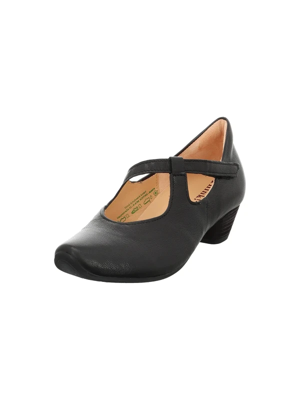 Think! Damen AIDA chromfrei gegerbte nachhaltige Halbschuhe, Schwarz 0000