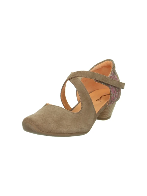 Think! Damen AIDA chromfrei gegerbte nachhaltige Halbschuhe, Taupe/Kombi 3000
