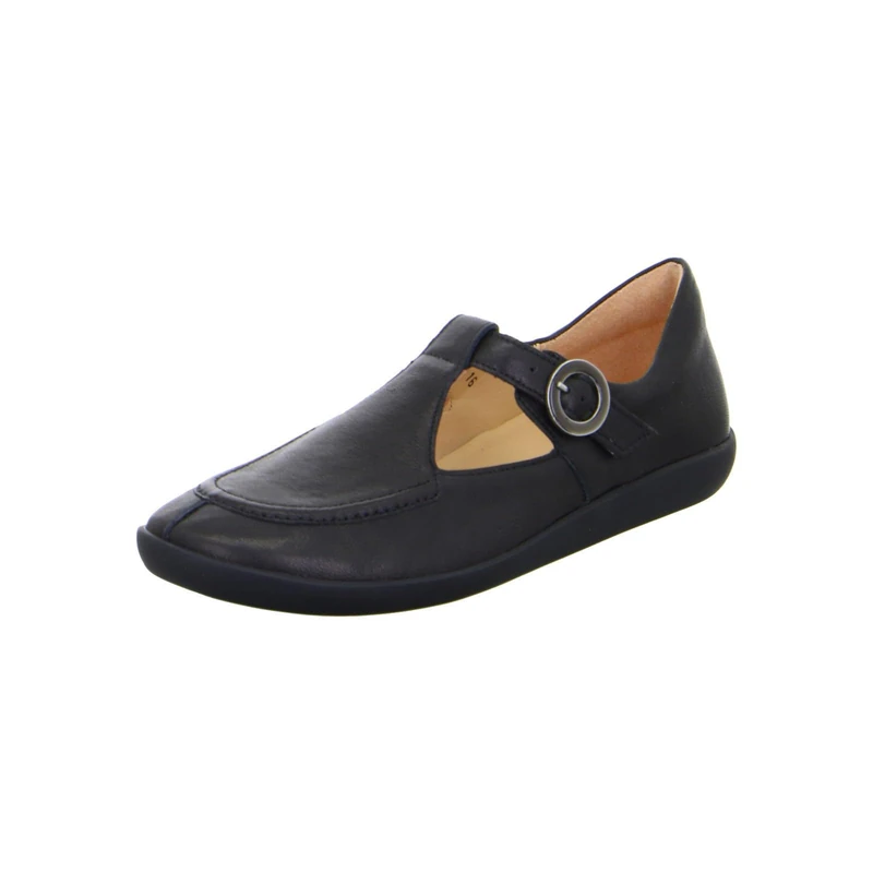 Think! Damen Nature chromfrei gegerbte nachhaltige Halbschuhe, Schwarz 0000