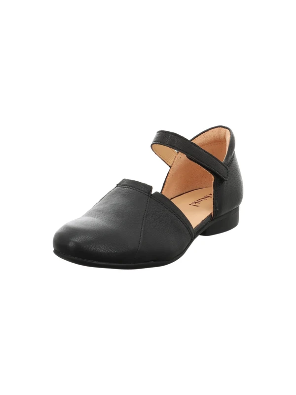 Think! Damen GUAD2 chromfrei gegerbte nachhaltige Halbschuhe, Schwarz 0000