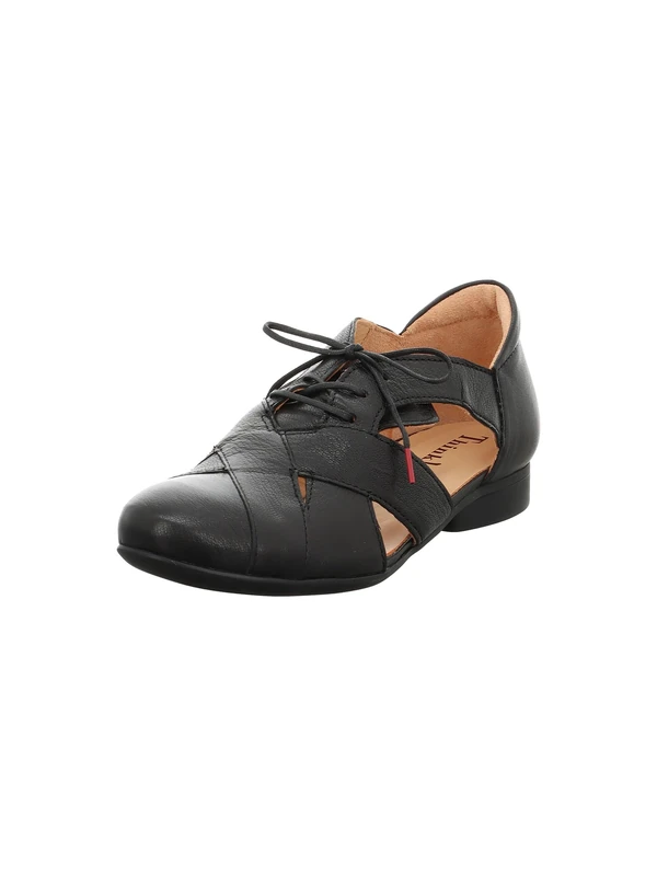 Think! Damen GUAD2 chromfrei gegerbte nachhaltige Halbschuhe, Schwarz 0000