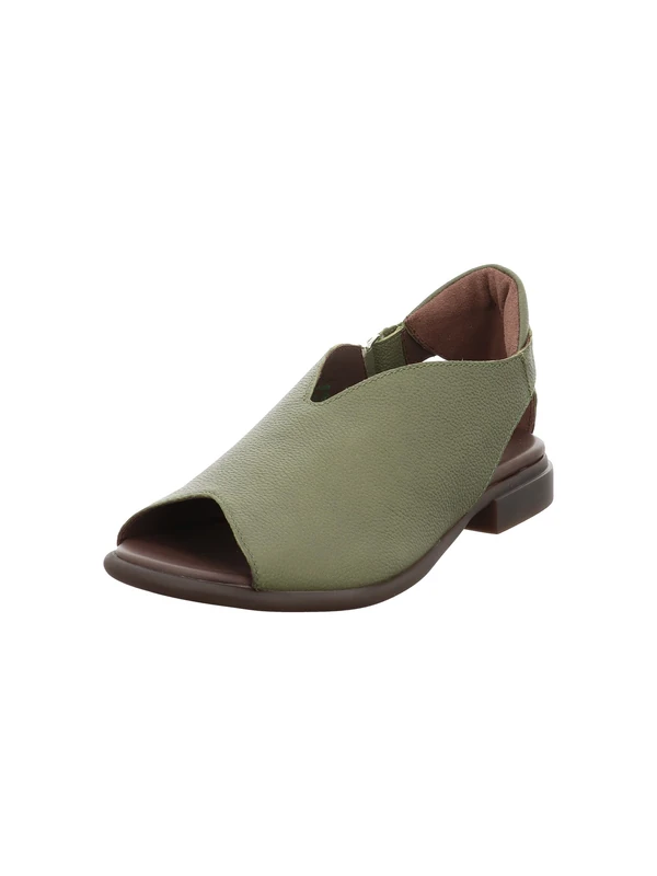 Think! Damen KAMAA chromfrei gegerbte nachhaltige Sandale, OLIVE 7000