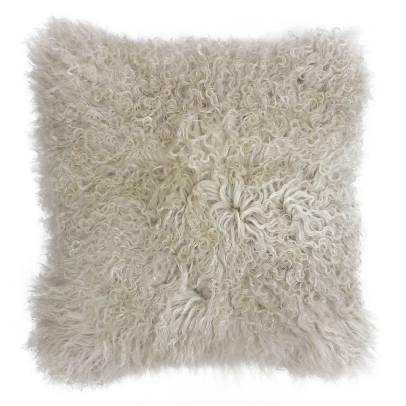 Paoletti Mongolian Sheepskin Feather Rich Filled Cushion