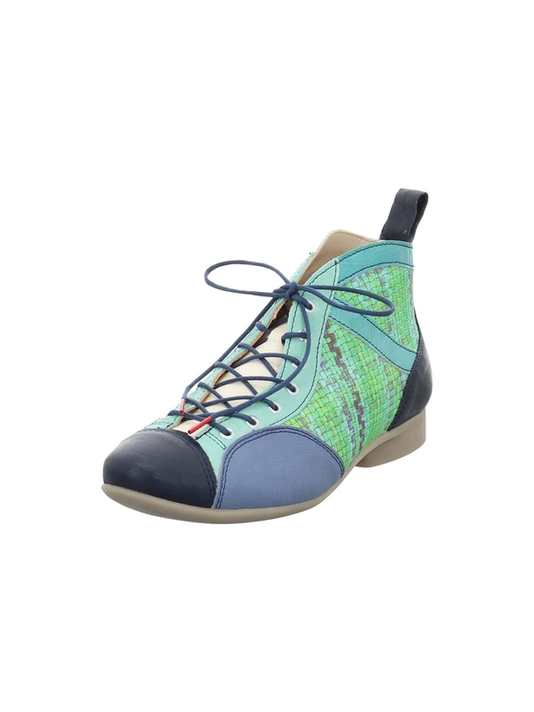 Think! Damen GUAD2 chromfrei gegerbte nachhaltige Stiefelette, GREEN/KOMBI 9110