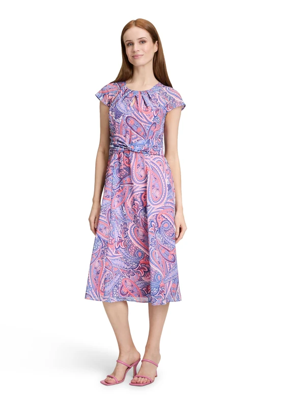 Betty Barclay Women's Summer Dress, Blue/Rose, 12