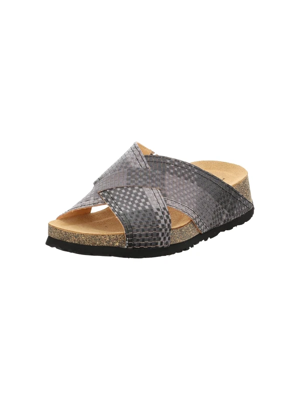 Think! Damen KOAK chromfrei gegerbte nachhaltige Pantolette, Schwarz 9190
