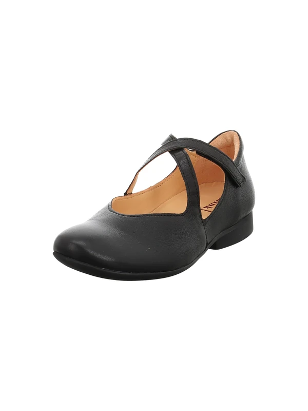 Think! Damen GUAD2 chromfrei gegerbte nachhaltige Halbschuhe, Schwarz 0010