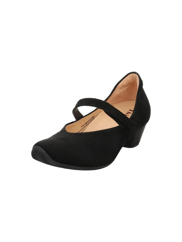 Think! Damen AIDA chromfrei gegerbte nachhaltige Halbschuhe, Schwarz 0000