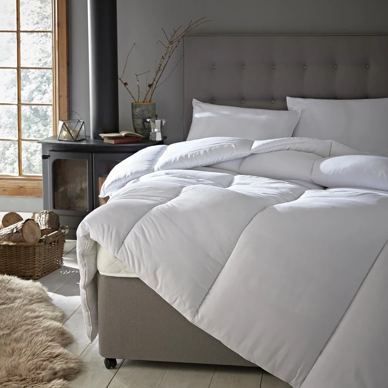 Silentnight Warm and Cosy Double Decker King Duvet Quilt - 18 Tog Winter Warm Cosy Thick Duvet Hypoallergenic and Machine Washable - Two Duvet Layers Retains Heat - King, White
